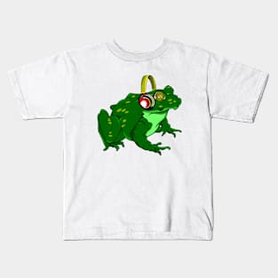 Funny Frog Listening To Music Kids T-Shirt